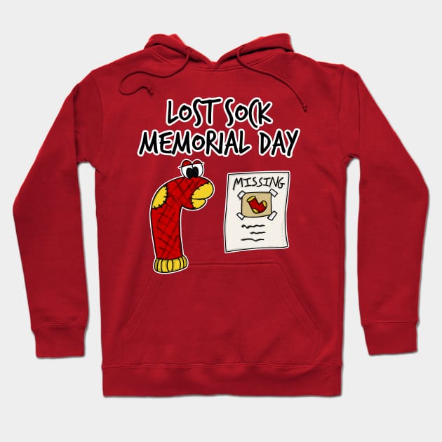 Lost Sock Memorial Day Funny Doodle Hoodie by doodlerob